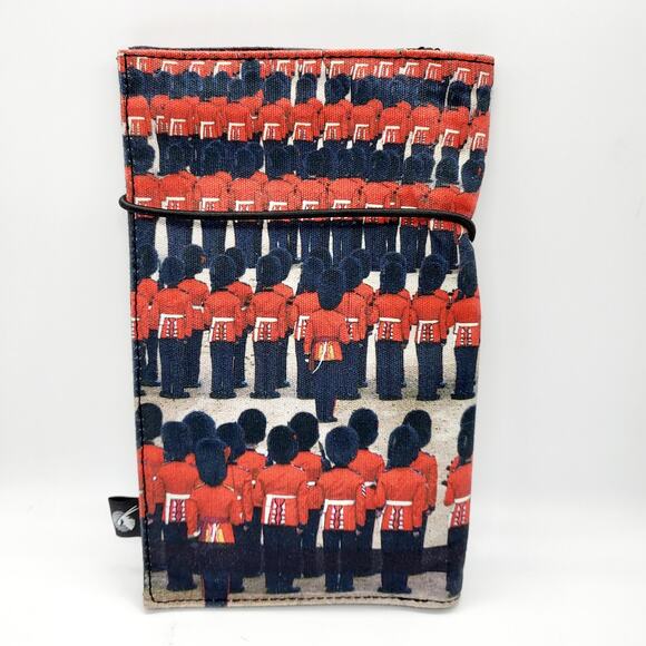 Nappa Dori London British Guard Print Fabric Passport Folding Wallet Case Unisex - Picture 2 of 9